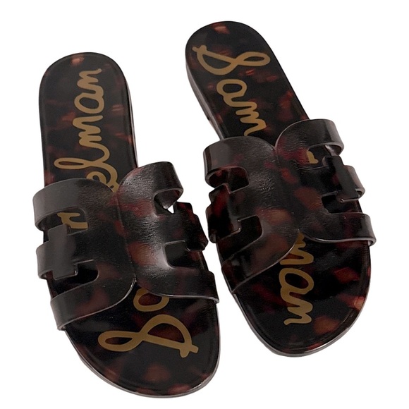 Sam Edelman Bay Jelly Slide Sandals Tortoise Black Brown Women’s Size 9 - Picture 5 of 13